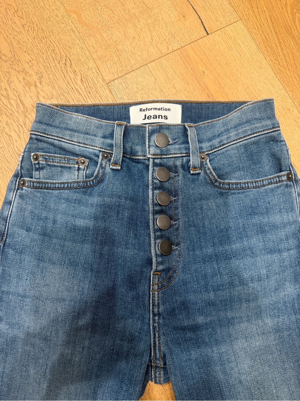 Reformation jeans size 23 High & Skinny with Button Fly